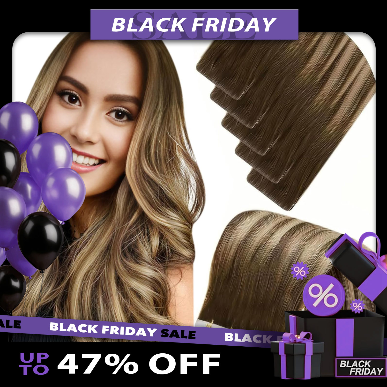 Invisible Tape In Extensions Real Hair - LaaVoo niewidoczna taśma wtryskowa do przedłużania