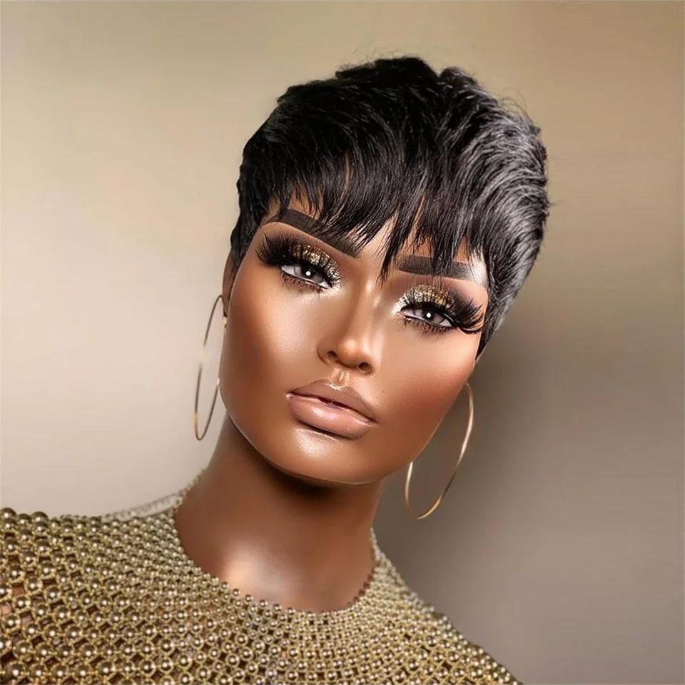 Krótka Prosta Peruka Bob Pixie – Short Pixie Cut Wig Human Hair Cheap recenzja i cena