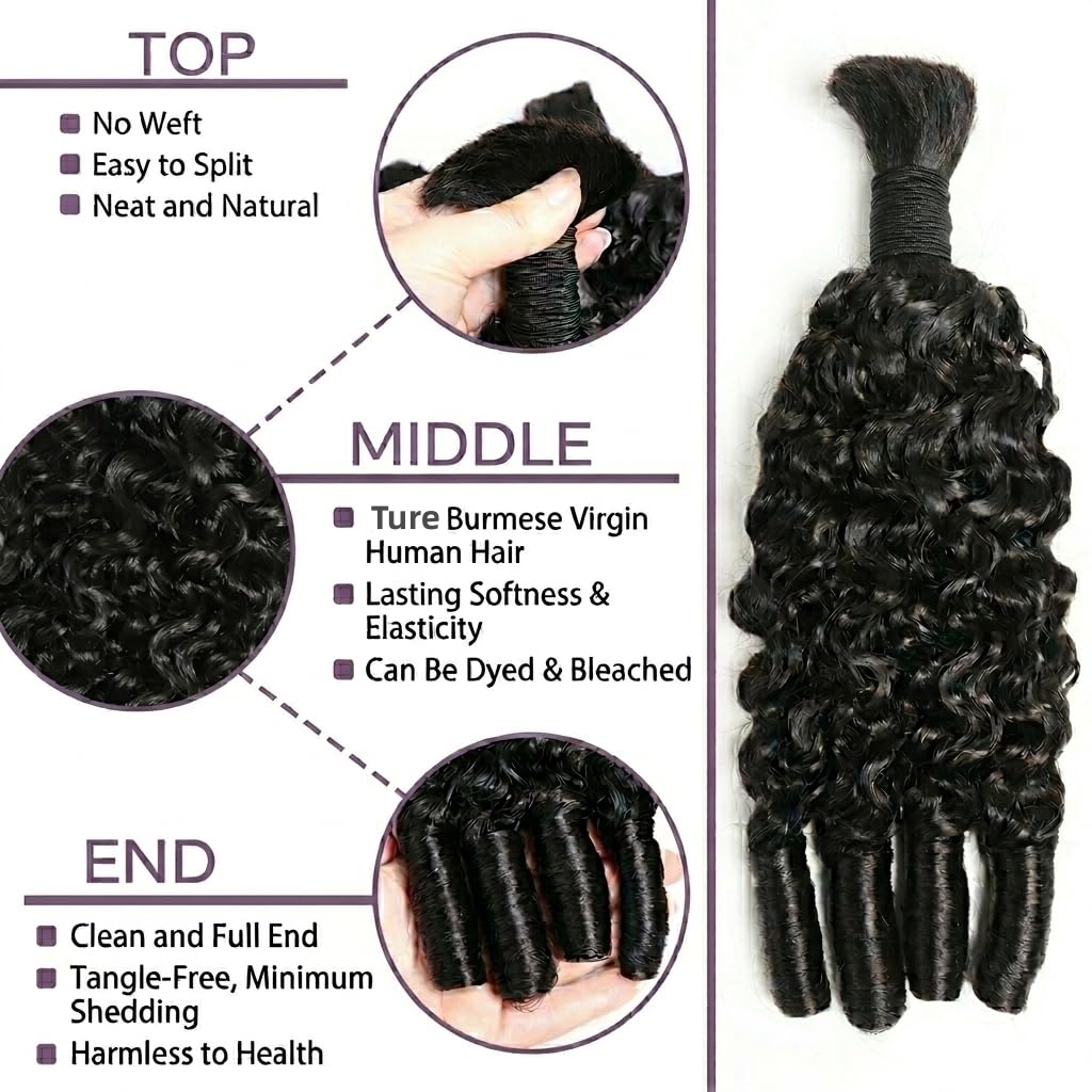 Włosy naturalne do zaplatania  – Water Wave Bulk Human Hair For Braiding recenzja i cena