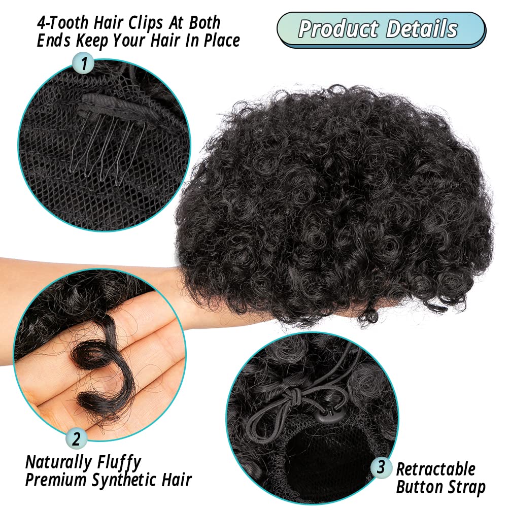 Syntetyczny Afro Puff kucyk ze – Drawstring Afro Curly Puff Ponytail recenzja i cena