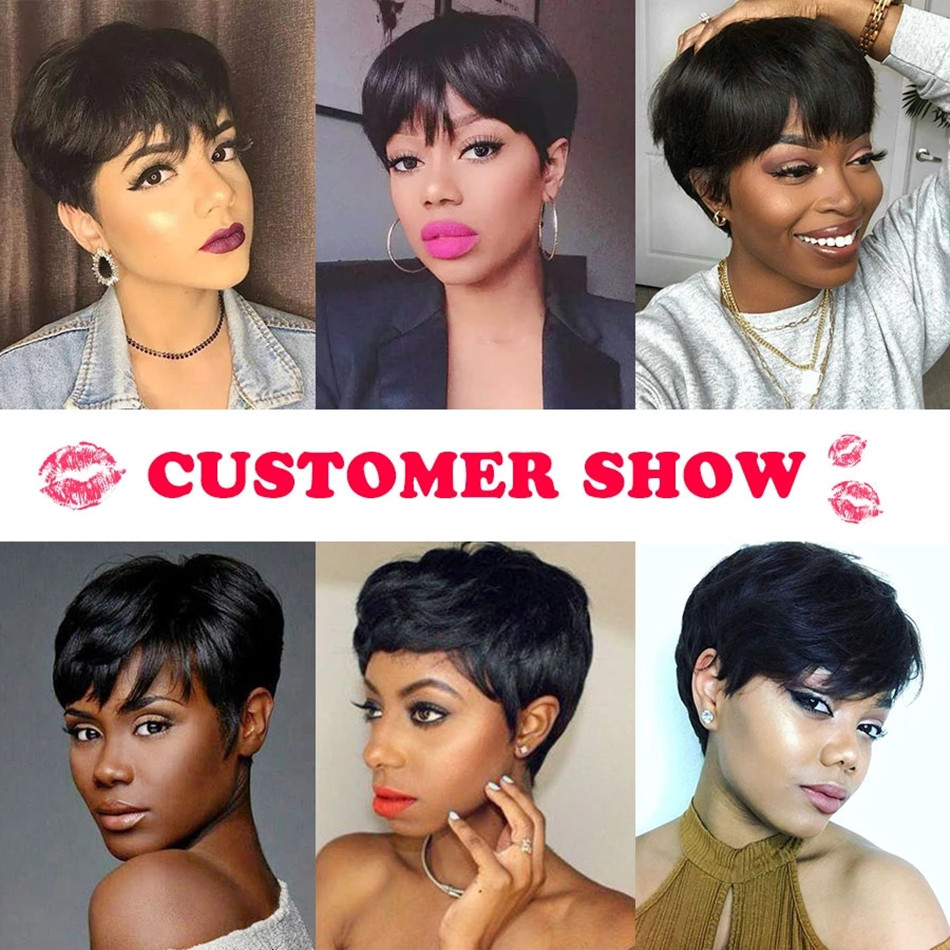Krótka peruka pixie cut z ludz – Short Pixie Cut Wig Human Hair Cheap recenzja i cena