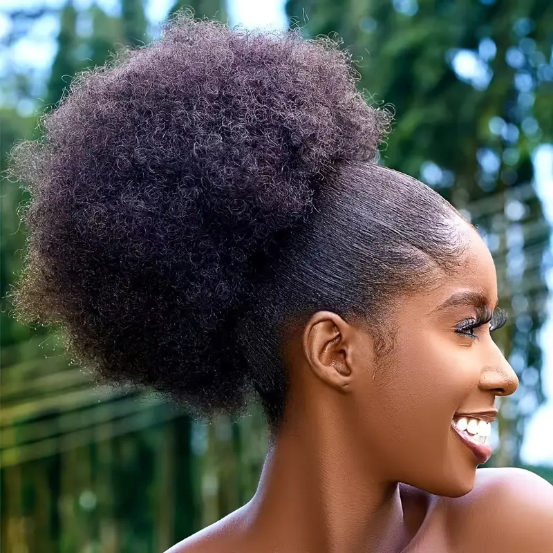 1 szt. Damski 25-centymetrowy  – Drawstring Afro Curly Puff Ponytail recenzja i cena
