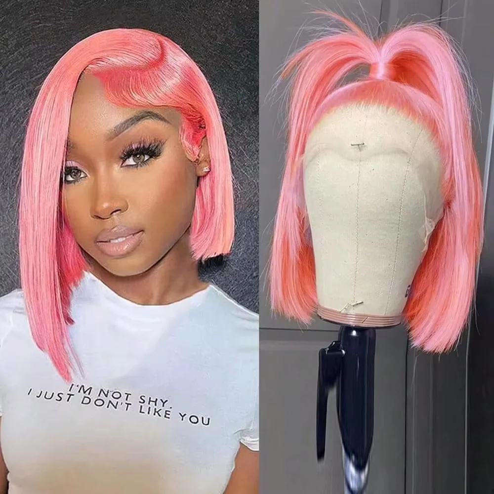 10-calowa różowa peruka typu b – Pre Parted 13X4 Lace Front Bob Wig recenzja i cena
