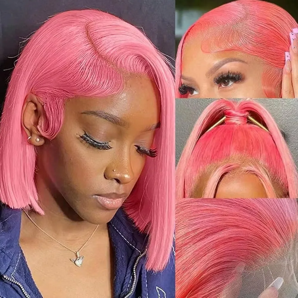 10-calowa różowa peruka typu b – Pre Parted 13X4 Lace Front Bob Wig recenzja i cena